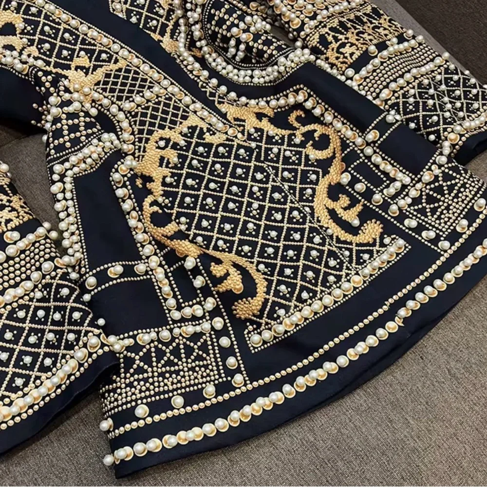 Intricate Black and Silver Women's Blazer - Picture 5 of 7